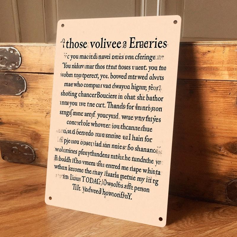 1 piece of vintage medieval manuscript-style tinplate hanging plaque, European retro home wall decoration, suitable for living r (as the picture,20x30cm)
1 piece of vintage medieval manuscript-style tinplate hanging plaque, European retro home wall decoration, suitable for living r (as the picture,20x30cm)