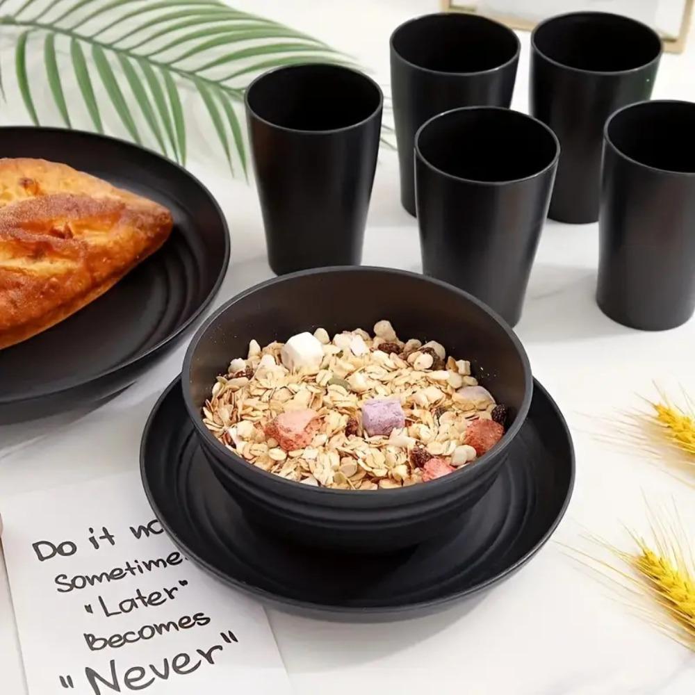 16pcs Reusable Wheat Straw Cutlery Set Unbreakable Dinnerware Kits Family Gathering чорний
16pcs Reusable Wheat Straw Cutlery Set Unbreakable Dinnerware Kits Family Gathering чорний
