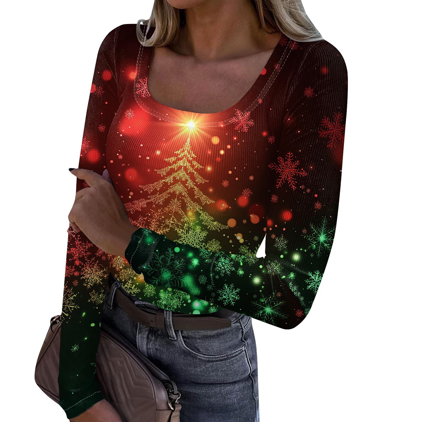 Женская мода Slim Bottom Casual с длинным рукавом и рождественским принтом пуловер с U-образным вырезом XL винный
Женская мода Slim Bottom Casual с длинным рукавом и рождественским принтом пуловер с U-образным вырезом XL винный