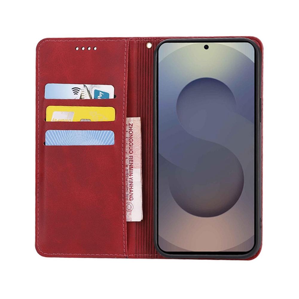For Samsung Galaxy S25 Ultra Case Wallet Calf Texture Leather Phone Cover with Hidden Magnetic Closure Red
For Samsung Galaxy S25 Ultra Case Wallet Calf Texture Leather Phone Cover with Hidden Magnetic Closure Red