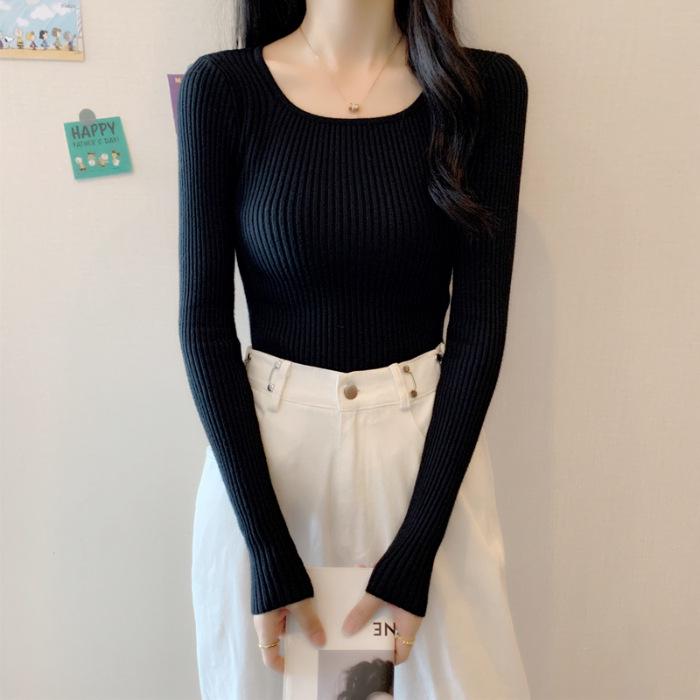 Женский вязаный свитер облегающего кроя в корейском стиле с квадратным вырезом - Однотонный, с длинным рукавом One Size чёрный
Женский вязаный свитер облегающего кроя в корейском стиле с квадратным вырезом - Однотонный, с длинным рукавом One Size чёрный