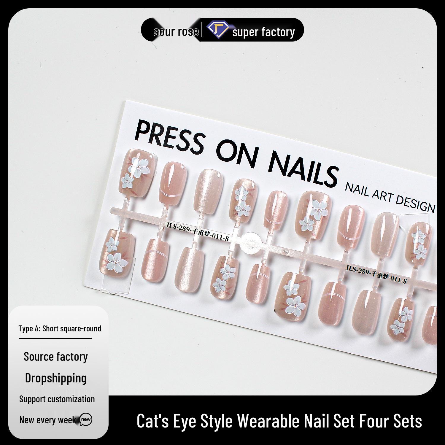 Jiaolong Crystal Cat Eye Nude Pink Wearable Nail Tips: Handmade Whitening Manicure Extra Small: 2, Medium: 2
Jiaolong Crystal Cat Eye Nude Pink Wearable Nail Tips: Handmade Whitening Manicure Extra Small: 2, Medium: 2