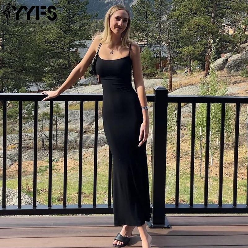 YYFS женские модные летние весенние однотонные повседневные платья без рукавов с подтяжками и высокой талией XXS чёрный 
YYFS женские модные летние весенние однотонные повседневные платья без рукавов с подтяжками и высокой талией XXS чёрный