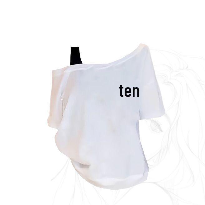 Korean Style One-Shoulder Casual T-Shirt for Women - Summer Trendy Short Sleeve Large белый
Korean Style One-Shoulder Casual T-Shirt for Women - Summer Trendy Short Sleeve Large белый