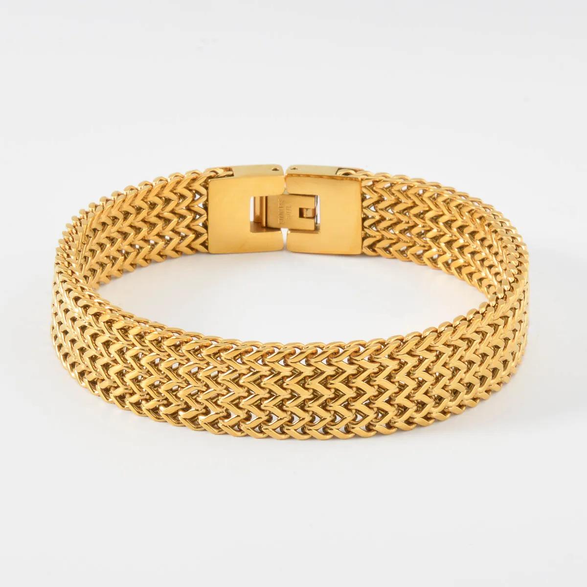 Luxury Gold Plated Bracelet for Men Women Stainless Steel Woven Pattern Wide Bangle Fashion Jewelry Gift Valentine s Birthday
Luxury Gold Plated Bracelet for Men Women Stainless Steel Woven Pattern Wide Bangle Fashion Jewelry Gift Valentine s Birthday