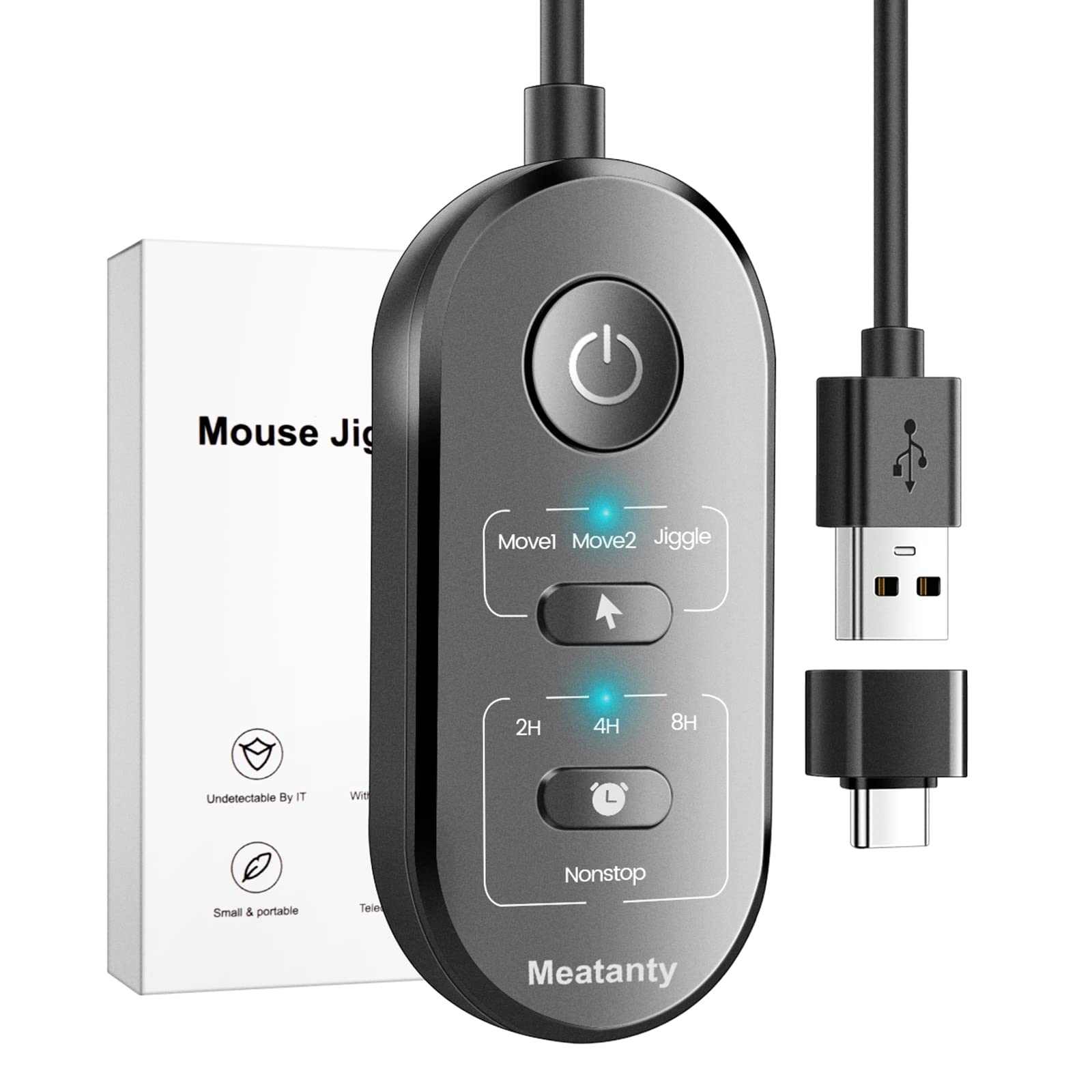 USB-перемикач миші Meatanty 3 в 1 з кнопкою вибору режиму таймера та окремою кнопкою, автоматичний рух миші, не підтримує штекер та чорний
USB-перемикач миші Meatanty 3 в 1 з кнопкою вибору режиму таймера та окремою кнопкою, автоматичний рух миші, не підтримує штекер та чорний