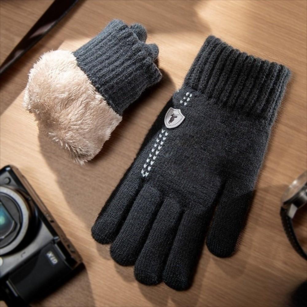 Thickened Plush Knitted Gloves Warm Mittens Fashion Touch Screen Gloves Men сірий
Thickened Plush Knitted Gloves Warm Mittens Fashion Touch Screen Gloves Men сірий