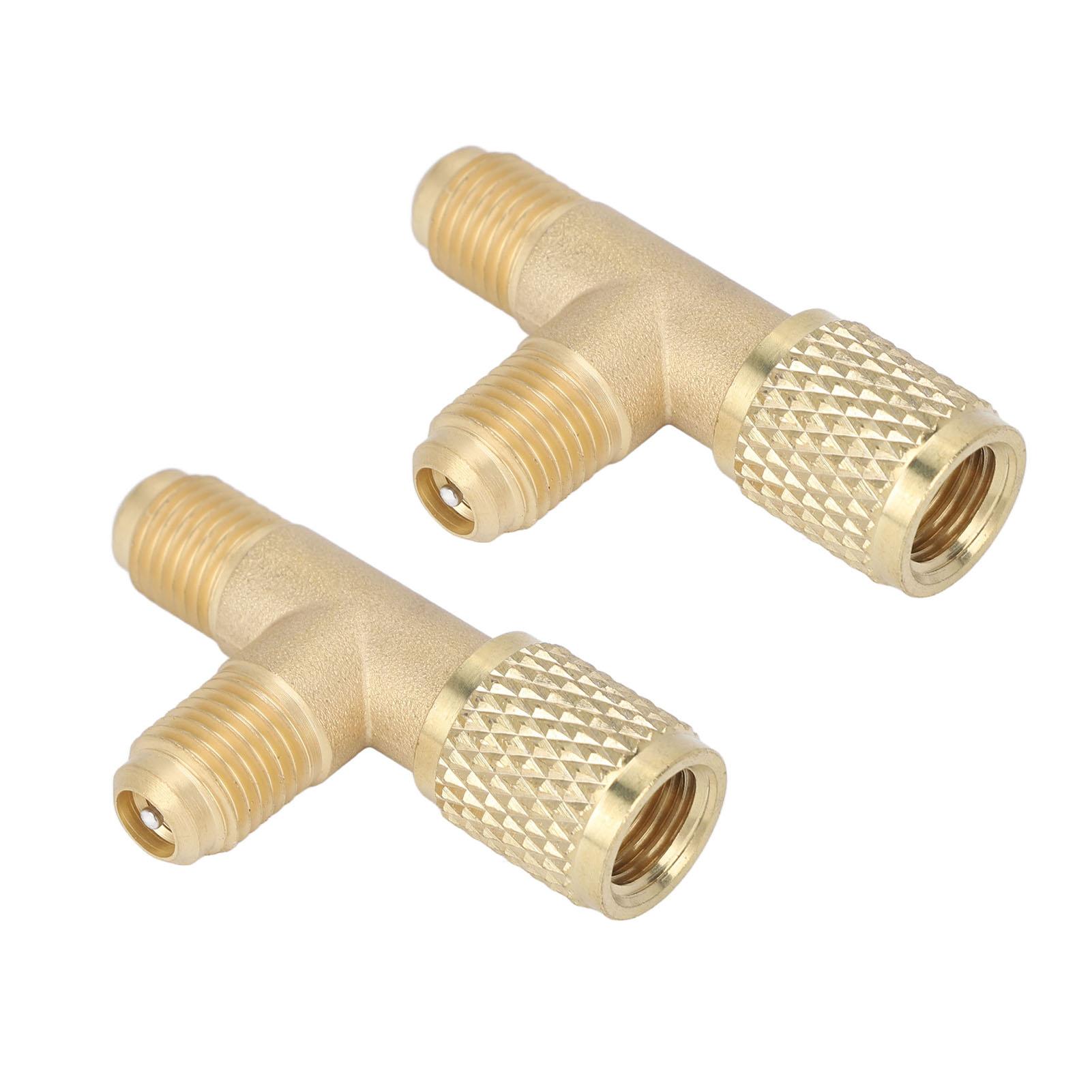 2pcs Quick Coupler Tee Adapter with Valve Core Brass 1 4in SAE Refrigerant Tee Adapter Sturdy Structure for R22 R12 R134
2pcs Quick Coupler Tee Adapter with Valve Core Brass 1 4in SAE Refrigerant Tee Adapter Sturdy Structure for R22 R12 R134