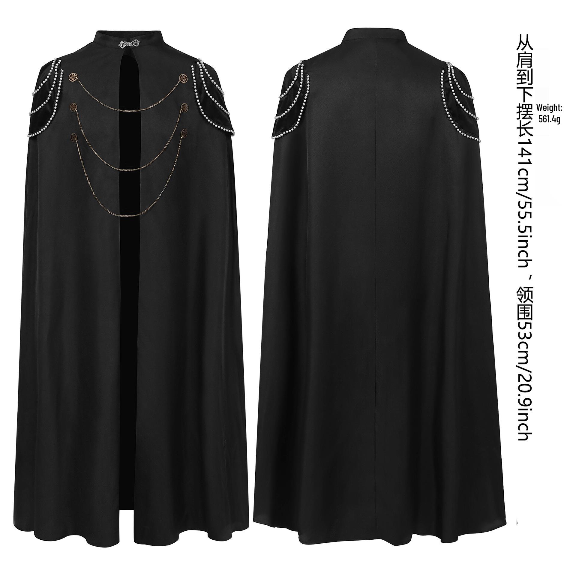 Medieval Unisex Royal Cloak with Padded Shoulders & Beaded Chain Hooded Cape - Performance Costume One Size
Medieval Unisex Royal Cloak with Padded Shoulders & Beaded Chain Hooded Cape - Performance Costume One Size