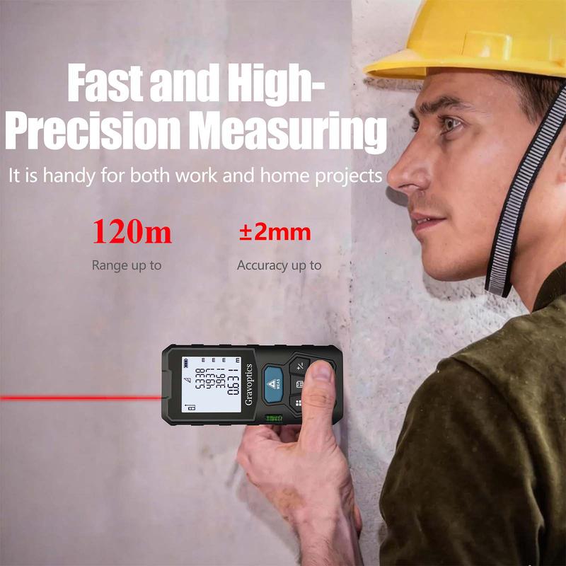 Laser Distance Meter 120M, Gravoptics High Precision Laser Rangefinder Digital Tape Measurement Tool for Construction Interior 120m
Laser Distance Meter 120M, Gravoptics High Precision Laser Rangefinder Digital Tape Measurement Tool for Construction Interior 120m