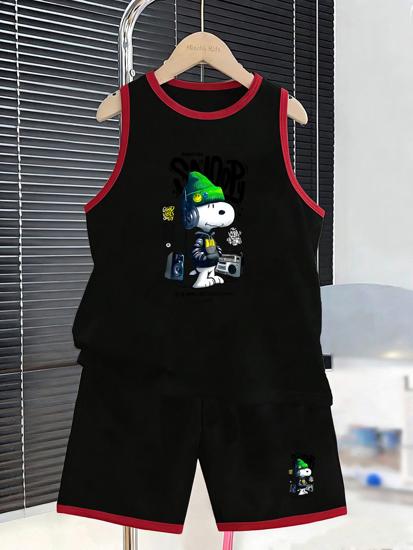 Boys classic cartoon dog streetwear short set. Hip-hop urban style, breathable material for school and fashion daily wear. 2-3Y чёрный
Boys classic cartoon dog streetwear short set. Hip-hop urban style, breathable material for school and fashion daily wear. 2-3Y чёрный