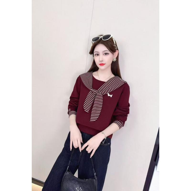 2025 Autumn/Winter Hooded Striped Patchwork Long Sleeve Plus Size Slimming T-shirt 4XL вина червоного кольору
2025 Autumn/Winter Hooded Striped Patchwork Long Sleeve Plus Size Slimming T-shirt 4XL вина червоного кольору