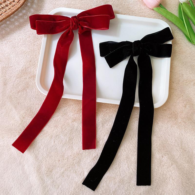 Women Velvet Hairpin Bow Long Ribbon Hair Clip Fashion Vintage Barrettes Duckbill Clip Hair Accessories
Women Velvet Hairpin Bow Long Ribbon Hair Clip Fashion Vintage Barrettes Duckbill Clip Hair Accessories