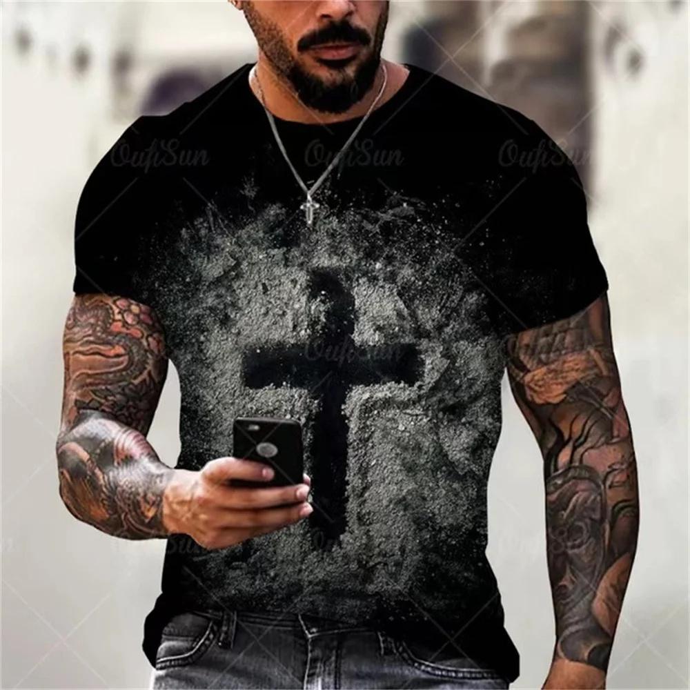 Christian T Shirts Oversized Tee Shirt Gothic Jesus Christ Cross 3D Print O-Neck Tops Vintage Hip Hop Short Sleeve Men Clothing 6XL
Christian T Shirts Oversized Tee Shirt Gothic Jesus Christ Cross 3D Print O-Neck Tops Vintage Hip Hop Short Sleeve Men Clothing 6XL