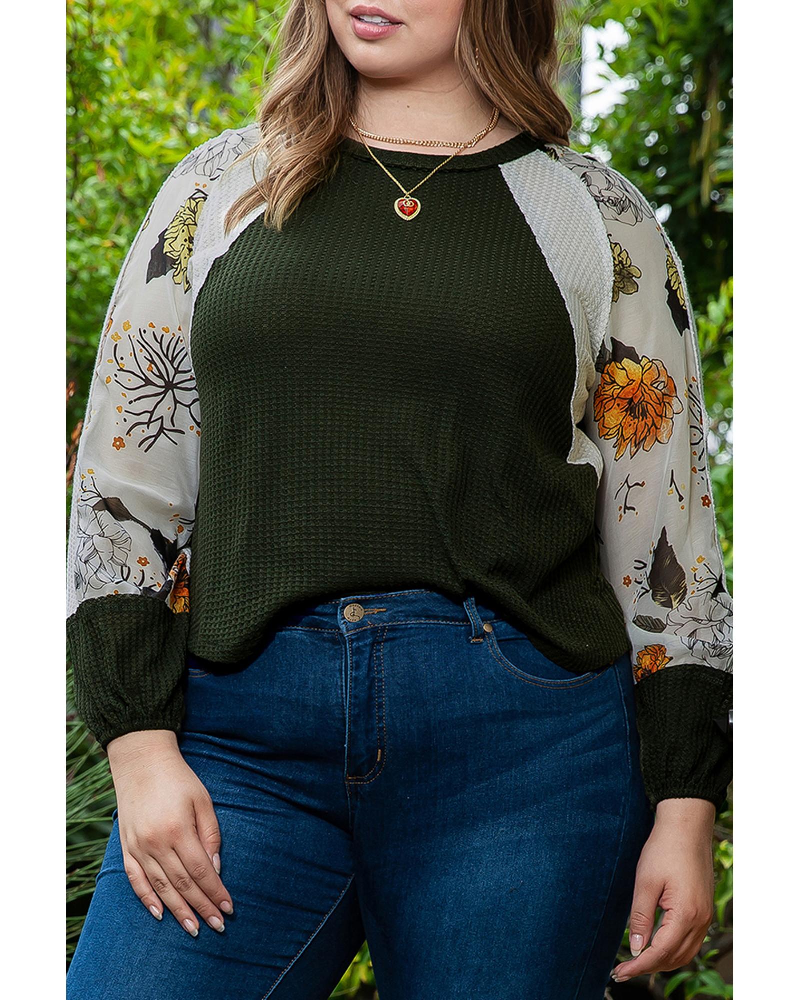 Azura Exchange Green Plus Size Floral Raglan Colorblock Patchwork Knit Blouse 2X зелений
Azura Exchange Green Plus Size Floral Raglan Colorblock Patchwork Knit Blouse 2X зелений