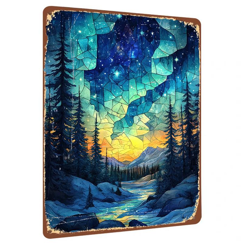 Stained Glass Style Starry Night Forest Metal Wall Art Modern Home Decor for Living Room Bedroom Office 20x30cm(7.8x11.8inch)
Stained Glass Style Starry Night Forest Metal Wall Art Modern Home Decor for Living Room Bedroom Office 20x30cm(7.8x11.8inch)