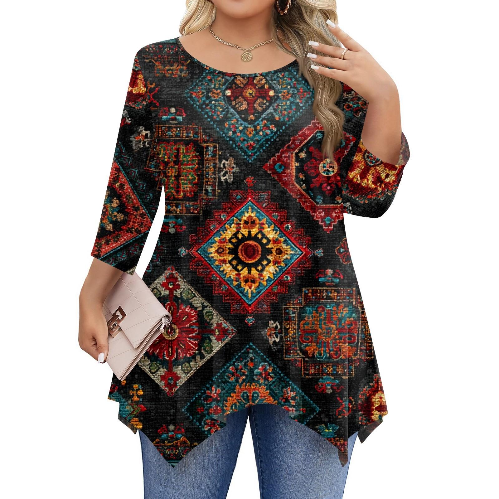 Женские рубашки с рукавом 3/4 больших размеров, туники с круглым вырезом, базовые футболки свободного кроя, размеры L-5XL XXXXXL
Женские рубашки с рукавом 3/4 больших размеров, туники с круглым вырезом, базовые футболки свободного кроя, размеры L-5XL XXXXXL