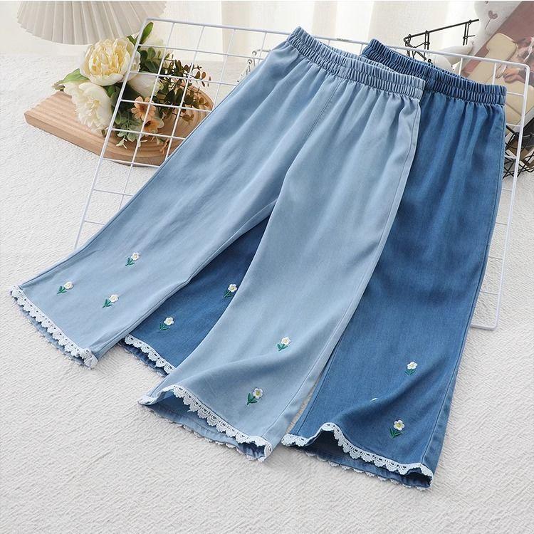 Children s Summer Pants Women s Thin and Soft Embroidered Tencel Denim Mosquito Proof Bell Bottom Pants Long Pants 130 темно-синього кольору
Children s Summer Pants Women s Thin and Soft Embroidered Tencel Denim Mosquito Proof Bell Bottom Pants Long Pants 130 темно-синього кольору