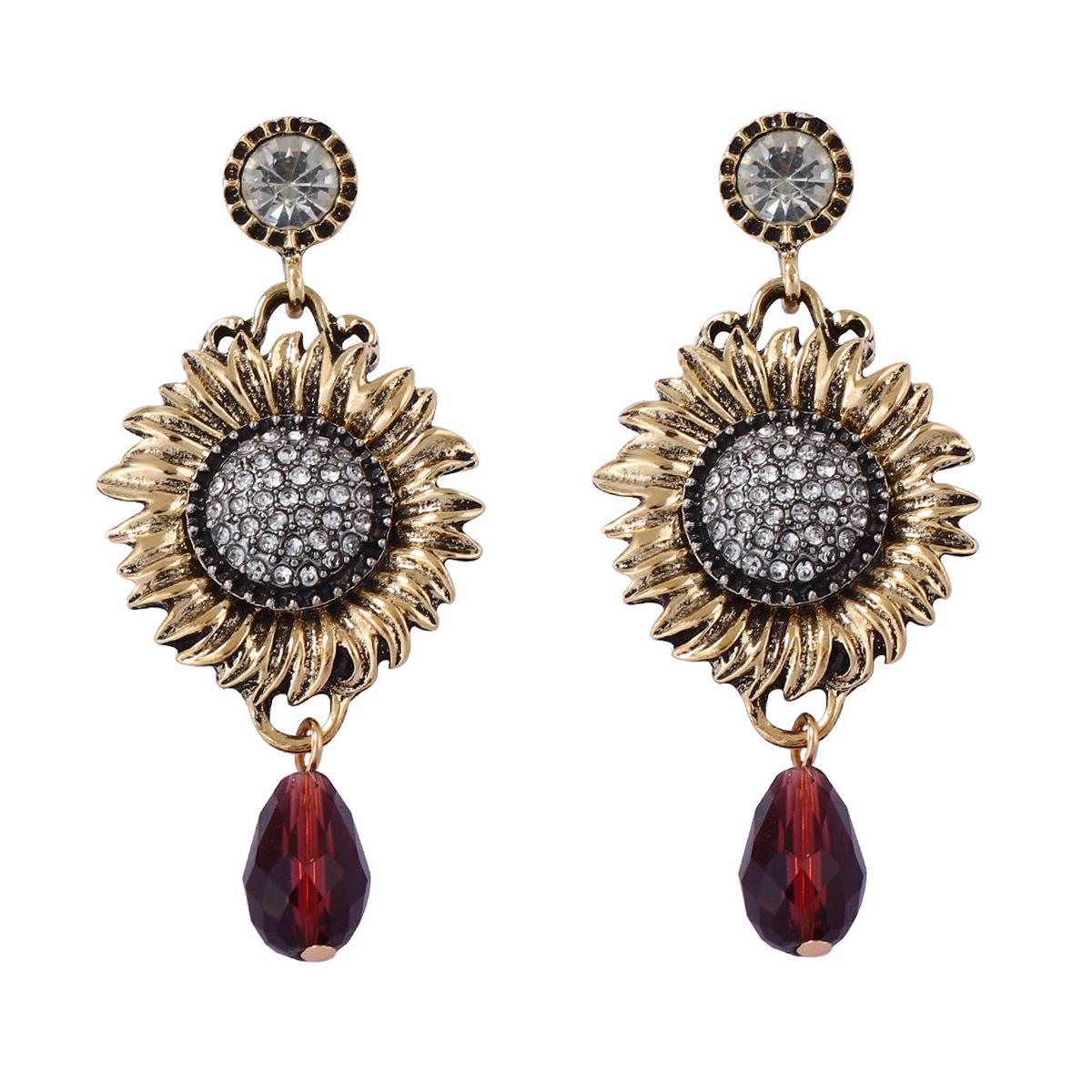 Fashion Metal Sunflower Plant Dangle Earrings ZAA New Classic Vintage Earrings Women Daily Zircon Accessories золотий
Fashion Metal Sunflower Plant Dangle Earrings ZAA New Classic Vintage Earrings Women Daily Zircon Accessories золотий