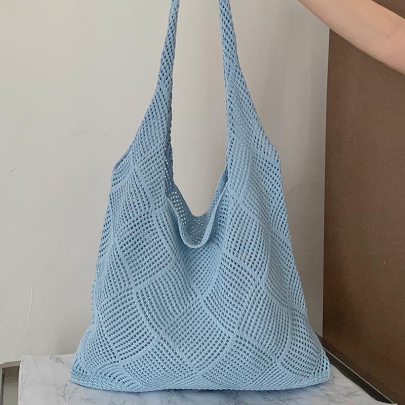 Вязаная сумка-тоут большой вместимости, вязаная сумка через плечо для покупок синий
Вязаная сумка-тоут большой вместимости, вязаная сумка через плечо для покупок синий