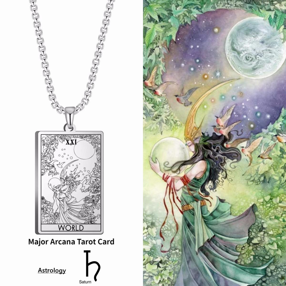 22 Major Arcana Tarot Card Pendant Necklaces Vintage Stainless Steel Amulet Necklaces Witchcraft Accessories Jewelry Gift Zodiac 60CM LINK CHAIN
22 Major Arcana Tarot Card Pendant Necklaces Vintage Stainless Steel Amulet Necklaces Witchcraft Accessories Jewelry Gift Zodiac 60CM LINK CHAIN