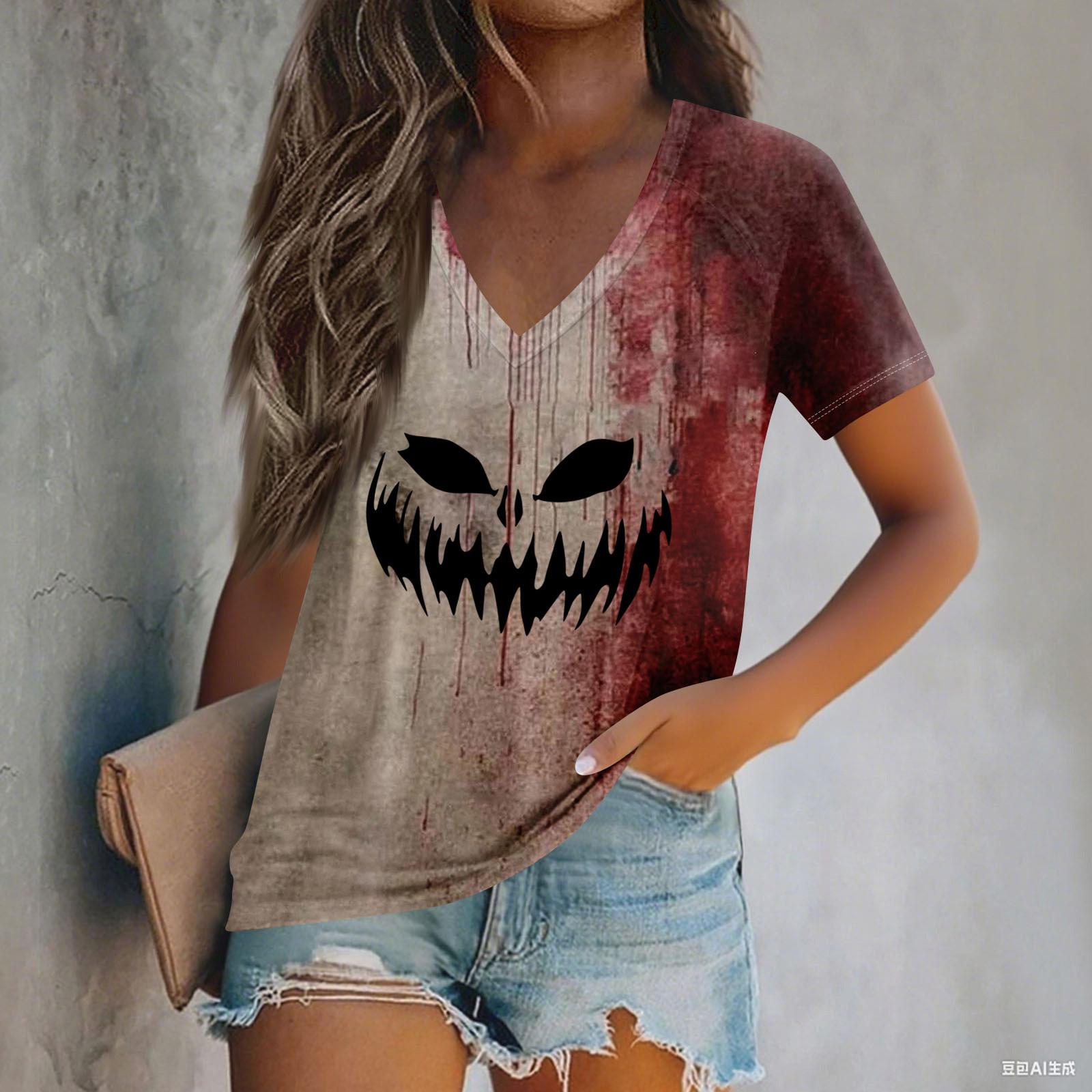 Women s Fashion Casual Long Sleeve Halloween Printed V-Neck Top S красный
Women s Fashion Casual Long Sleeve Halloween Printed V-Neck Top S красный