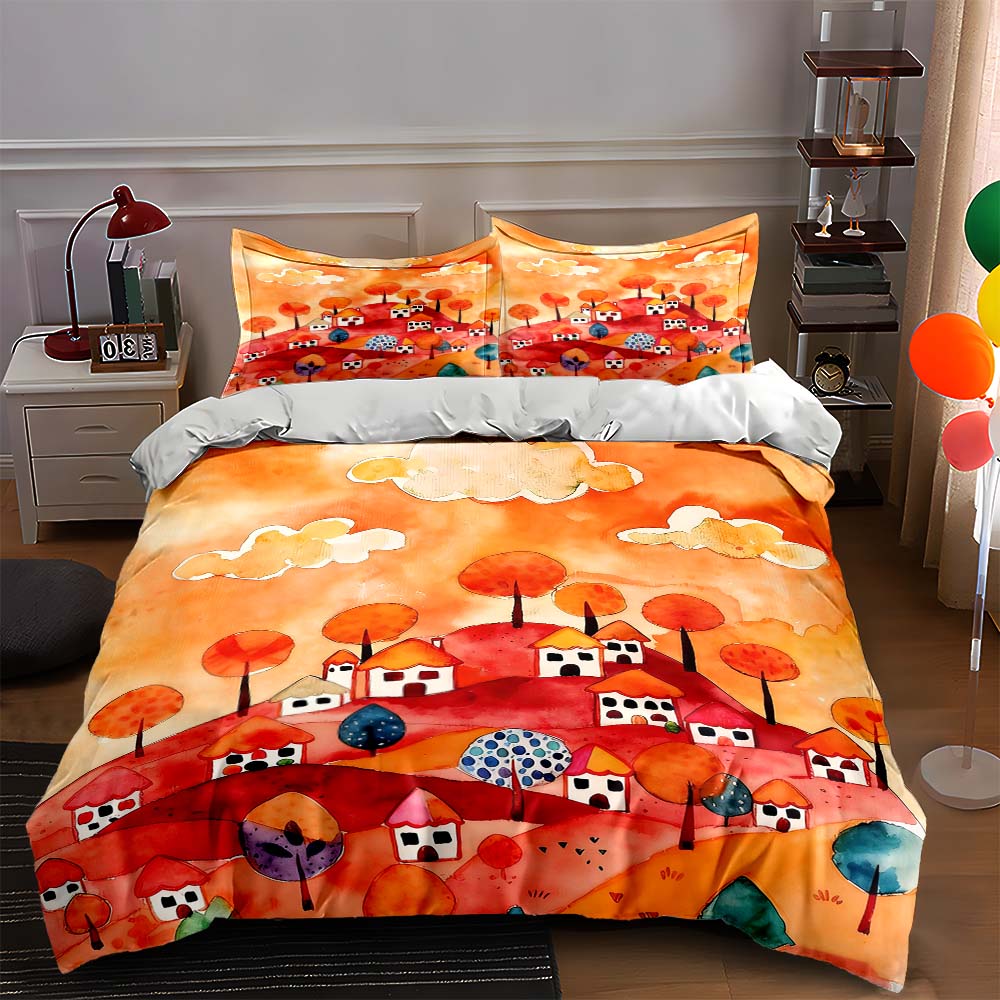 Bright, whimsical, landscape. Bedding Duvet cover sets Duvet covers Pillowcases gifts (1 * Duvet Cover 2 * Pillowcases, without duvet insert) 135x200cm
Bright, whimsical, landscape. Bedding Duvet cover sets Duvet covers Pillowcases gifts (1 * Duvet Cover 2 * Pillowcases, without duvet insert) 135x200cm