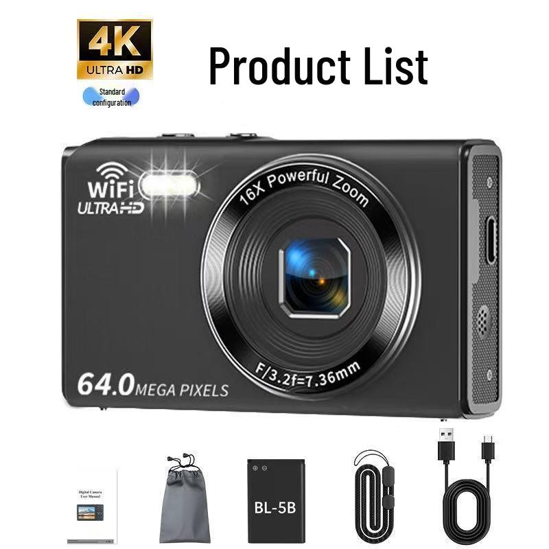 68MP HD WiFi Beauty Digital Camera for Student and Party Photography - Portable CCD Camera 32G Single Card
68MP HD WiFi Beauty Digital Camera for Student and Party Photography - Portable CCD Camera 32G Single Card
