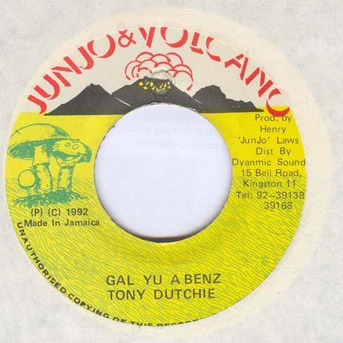 7inch Record TONY DUTCHIE - Gal Yu A Benz NONE Junjo & Volcano 1992 Jamaica Reggae, Ska & Dub Used
7inch Record TONY DUTCHIE - Gal Yu A Benz NONE Junjo & Volcano 1992 Jamaica Reggae, Ska & Dub Used