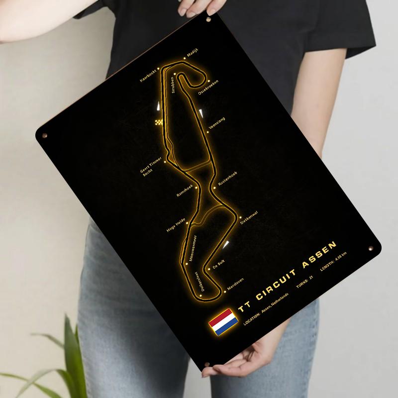 Netherlands TT Circuit Assen Metal Iron Painting Auto Racing Decorative Wall Art for Home Decoration 20x30cm(7.8x11.8inch)
Netherlands TT Circuit Assen Metal Iron Painting Auto Racing Decorative Wall Art for Home Decoration 20x30cm(7.8x11.8inch)