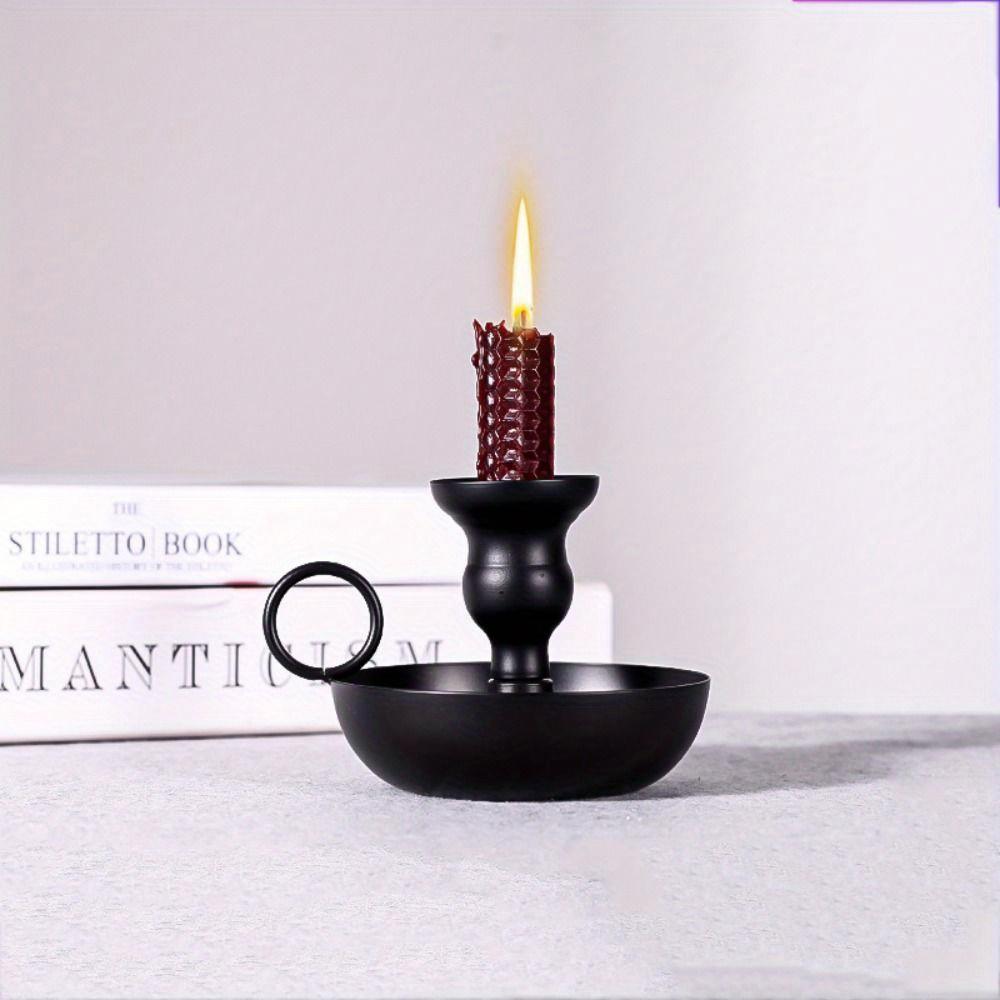 1PC Candle Holder Vintage Charm Candlestick Holder Round Base Taper Candle Holder for Dining Party чёрный
1PC Candle Holder Vintage Charm Candlestick Holder Round Base Taper Candle Holder for Dining Party чёрный