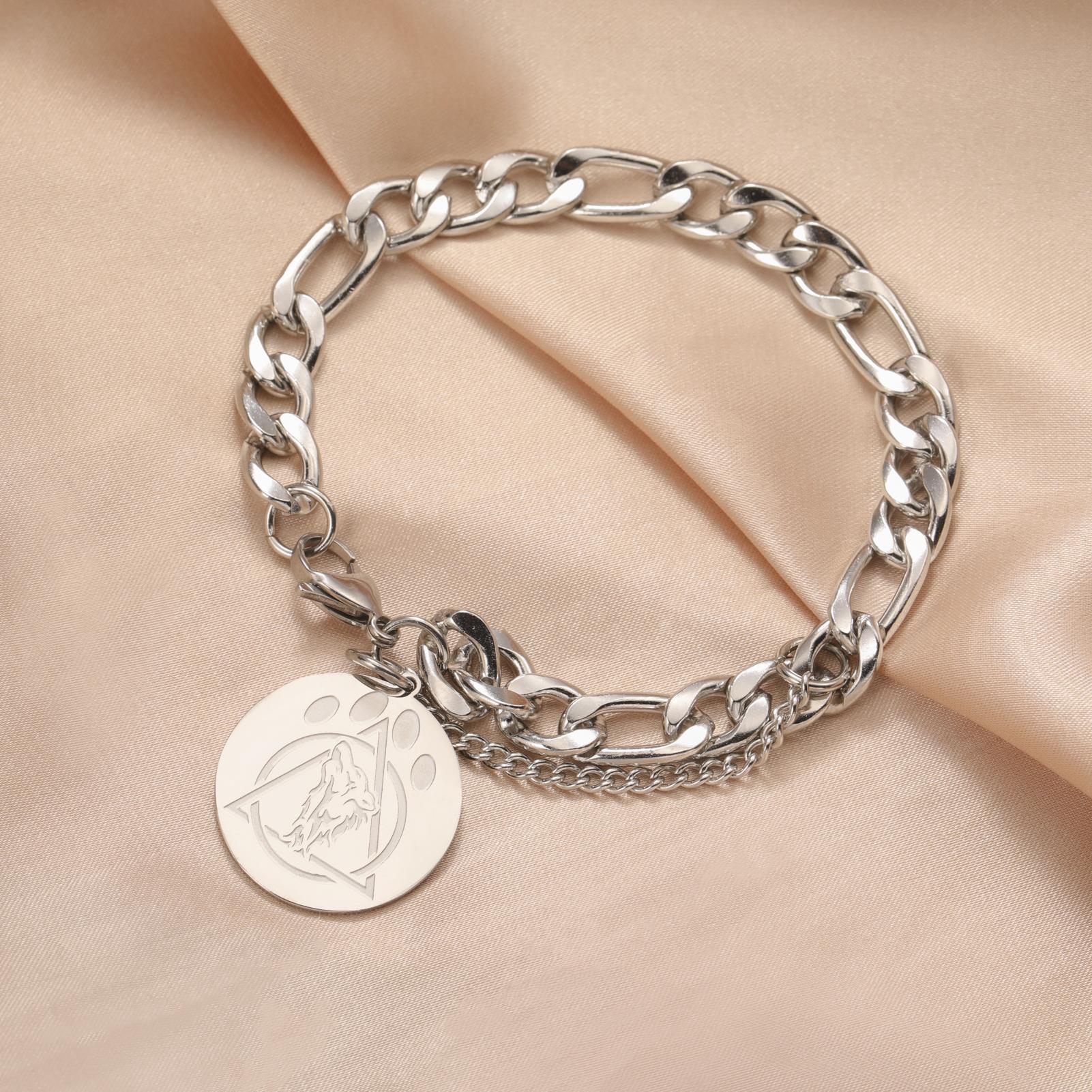 LIKGREAT Wolf Claw Animal Medallion Pendant Bracelets for Men Women Teen Stainless Steel Therian Spiritual Jewelry Prtotect Gift 21cm
LIKGREAT Wolf Claw Animal Medallion Pendant Bracelets for Men Women Teen Stainless Steel Therian Spiritual Jewelry Prtotect Gift 21cm