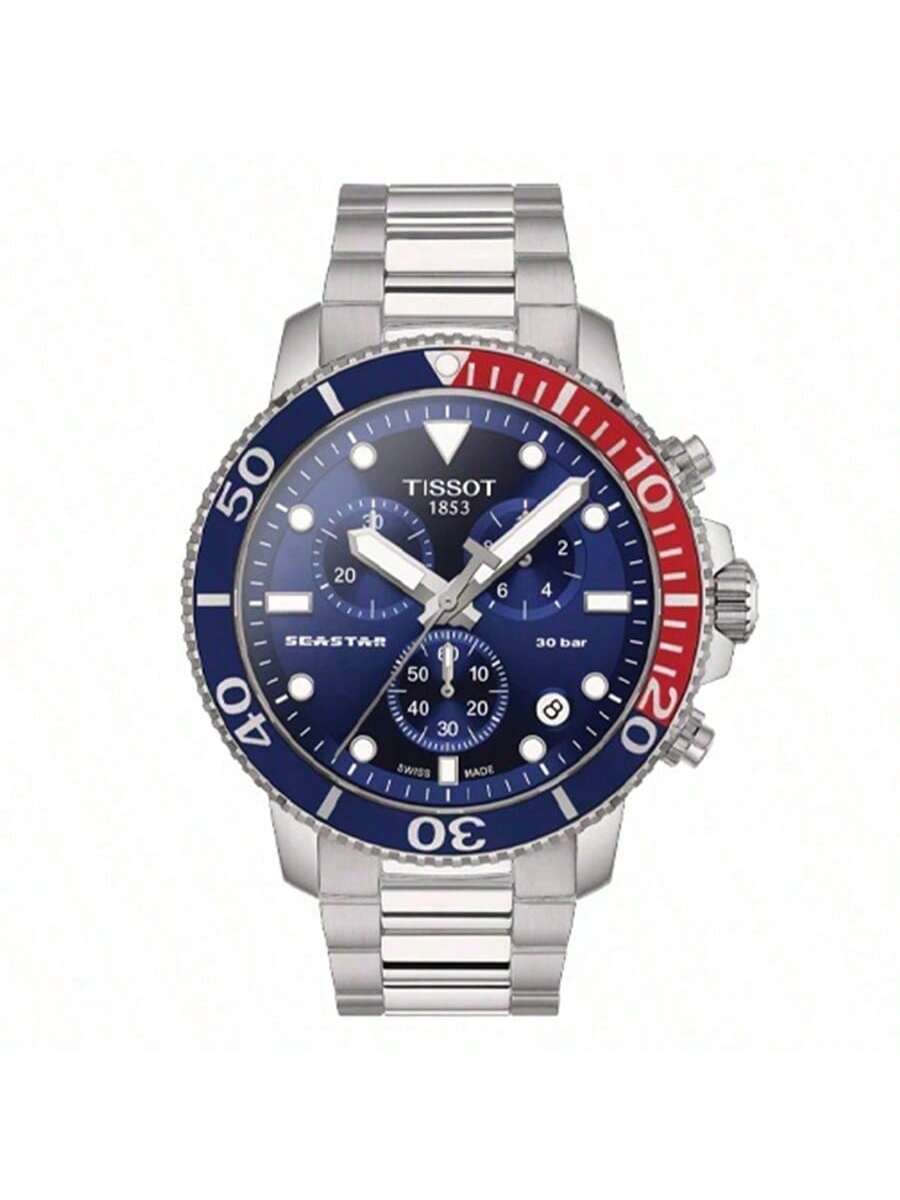 Цей чоловічий кварцовий годинник Tissot Seastar із водозахистом 300 м, високоякісним щоденним дисплеєм та функціями хронографа T120.417.11.041.03 синій
Цей чоловічий кварцовий годинник Tissot Seastar із водозахистом 300 м, високоякісним щоденним дисплеєм та функціями хронографа T120.417.11.041.03 синій