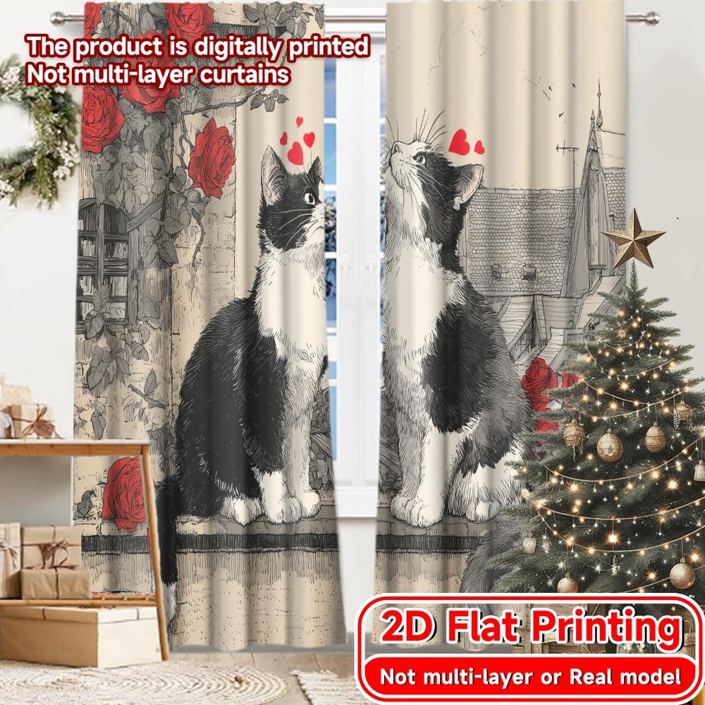 2D Flat Printing 2pcs Kitty Romance Popular Window Curtain Versatile 100% Polyester Curtains Decorations For Home Ldeal for 100*130 Grommet Top 1pcs
2D Flat Printing 2pcs Kitty Romance Popular Window Curtain Versatile 100% Polyester Curtains Decorations For Home Ldeal for 100*130 Grommet Top 1pcs