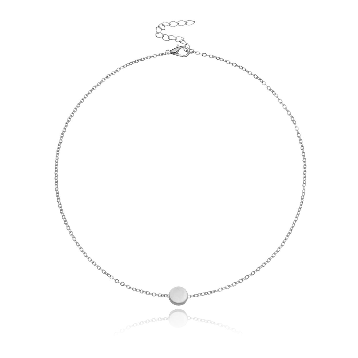 European and American new products, fashionable geometric small round cake exquisite necklace, simple and versatile necklace with temperament срібний
European and American new products, fashionable geometric small round cake exquisite necklace, simple and versatile necklace with temperament срібний