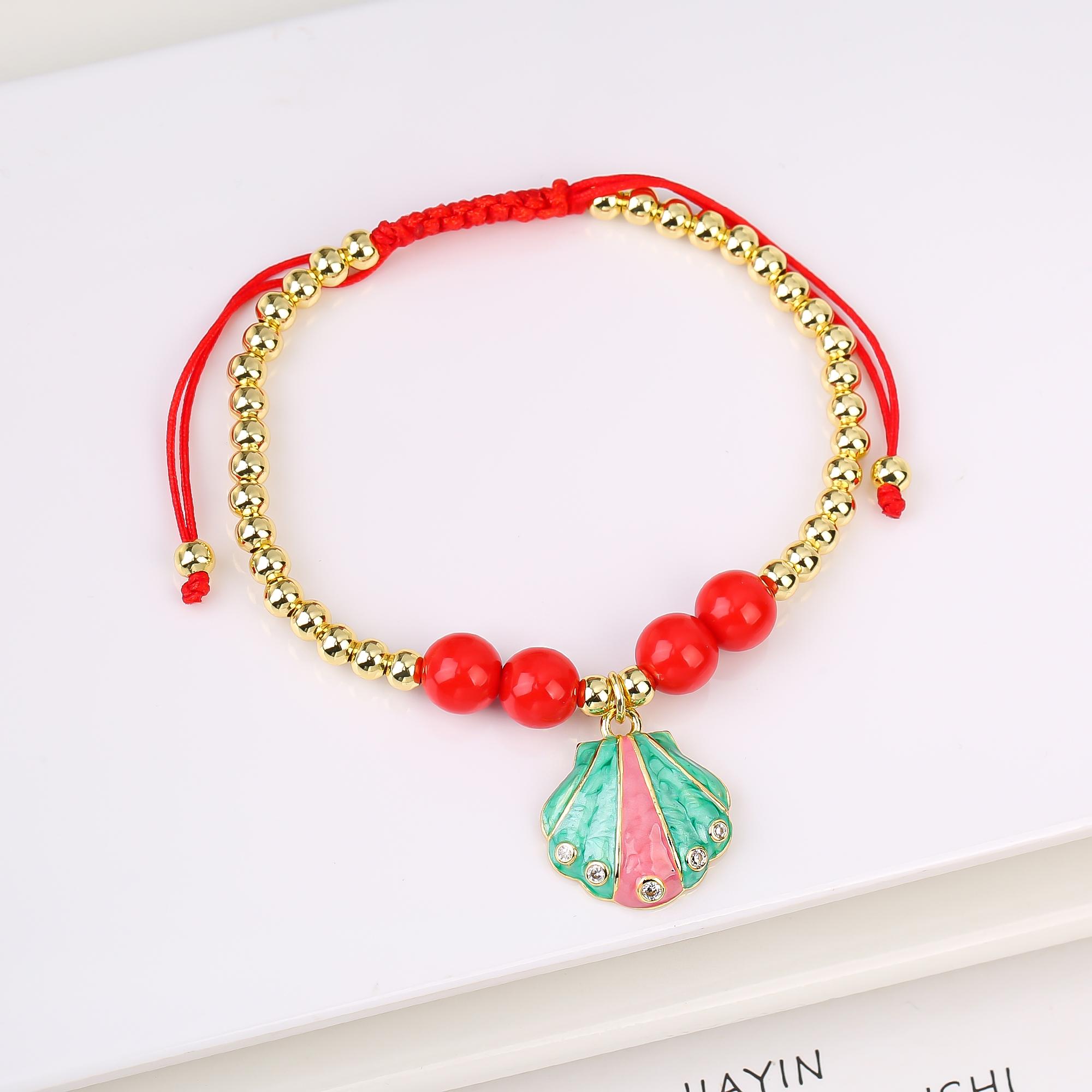 New Creative Oil Drip Art Shell Ocean Series Copper Bead Bracelet Bracelet Fashion for Woman Girl Casual Holiday Zircon Gift
New Creative Oil Drip Art Shell Ocean Series Copper Bead Bracelet Bracelet Fashion for Woman Girl Casual Holiday Zircon Gift