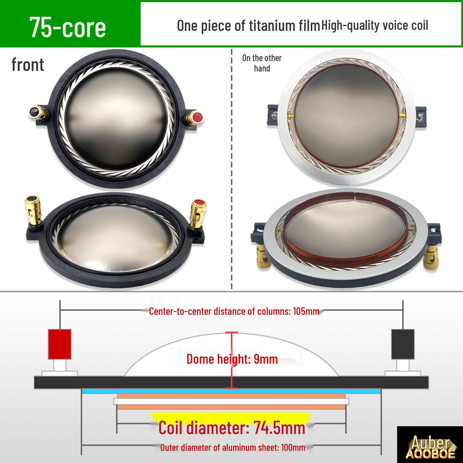 75-Core Titanium Diaphragm Voice Coil Tweeter, 74.5mm Bracket, 105mm Coil for High-Quality Stage Sound
75-Core Titanium Diaphragm Voice Coil Tweeter, 74.5mm Bracket, 105mm Coil for High-Quality Stage Sound