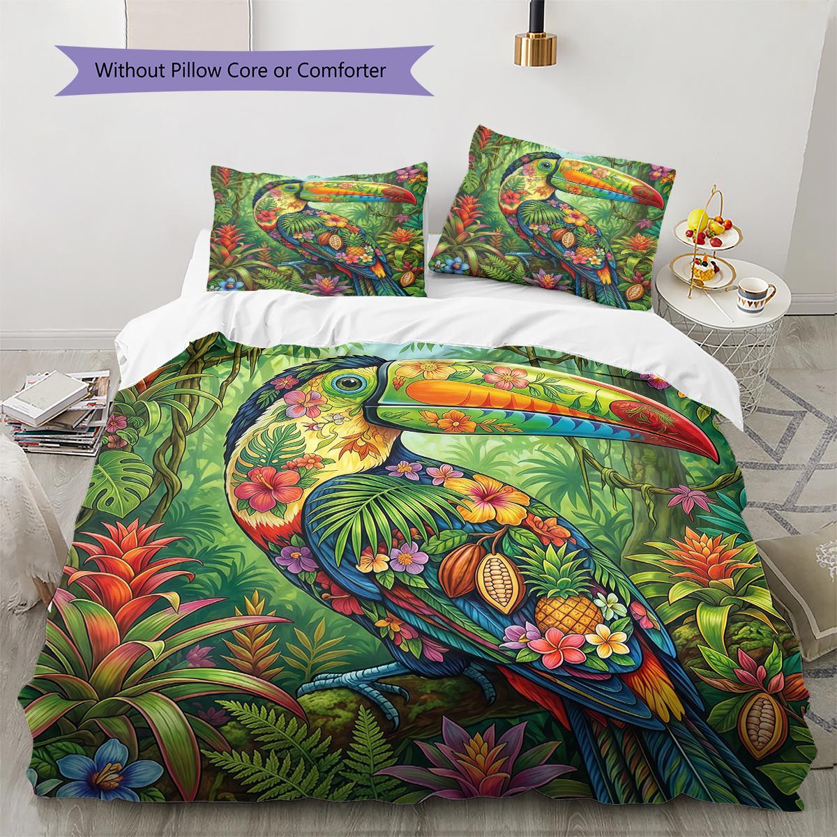 Flower Parrot Art Pattern Bedding,Quilt Set Quilt Cover Pillowcase Home Birthday Gift (1 * duvet cover + 2 * pillowcase, without core) 135x200cm
Flower Parrot Art Pattern Bedding,Quilt Set Quilt Cover Pillowcase Home Birthday Gift (1 * duvet cover + 2 * pillowcase, without core) 135x200cm