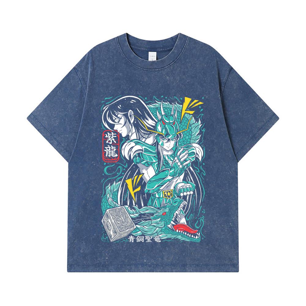 275 GSM Washed T-shirts 100% Cotton Saint Seiya V8 Shiryu Print Unisex Heavy Cotton T Shirt 2XL королівський синій колір
275 GSM Washed T-shirts 100% Cotton Saint Seiya V8 Shiryu Print Unisex Heavy Cotton T Shirt 2XL королівський синій колір