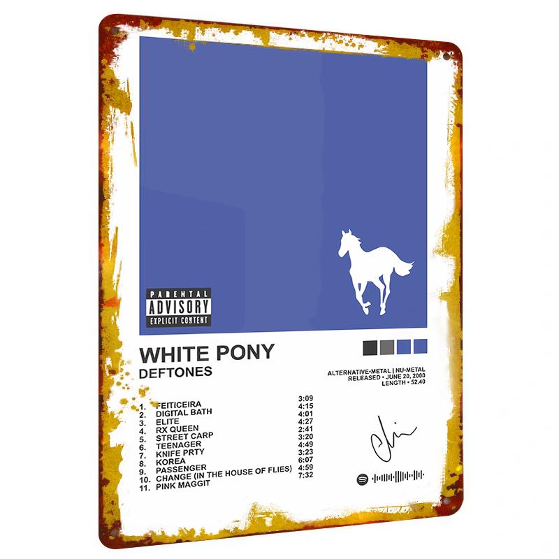 Deftones White Pony Album Cover Metal Tin Sign Vintage Music Decor for Home Bar 20x30cm(7.8x11.8inch)
Deftones White Pony Album Cover Metal Tin Sign Vintage Music Decor for Home Bar 20x30cm(7.8x11.8inch)
