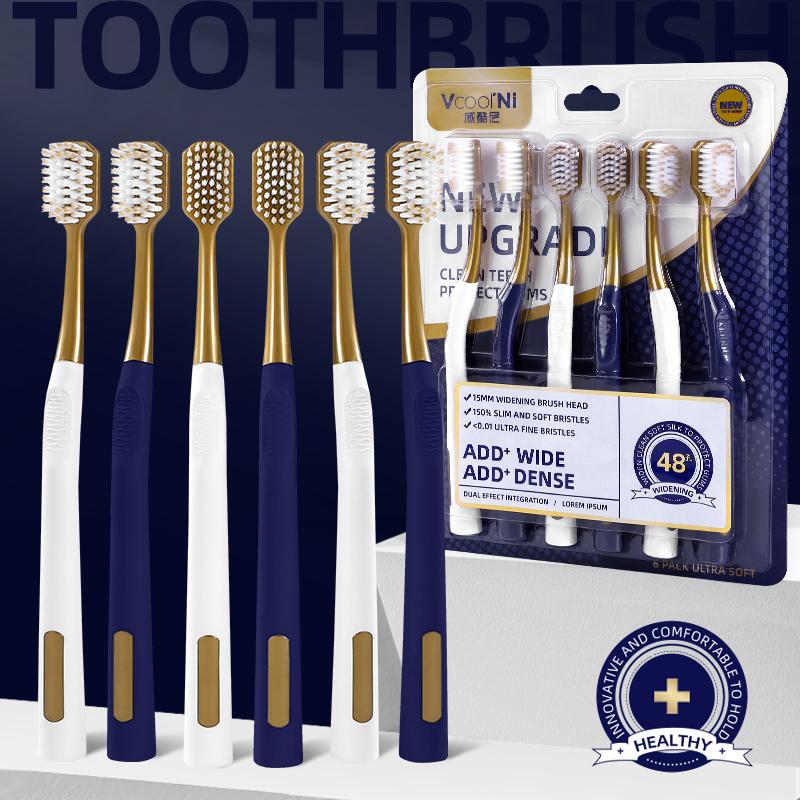 VCOOLNI high-end luxury toothbrush 6-pcs travel essential, couple, home, adult soft bristled toothbrush efficient cleaning
VCOOLNI high-end luxury toothbrush 6-pcs travel essential, couple, home, adult soft bristled toothbrush efficient cleaning