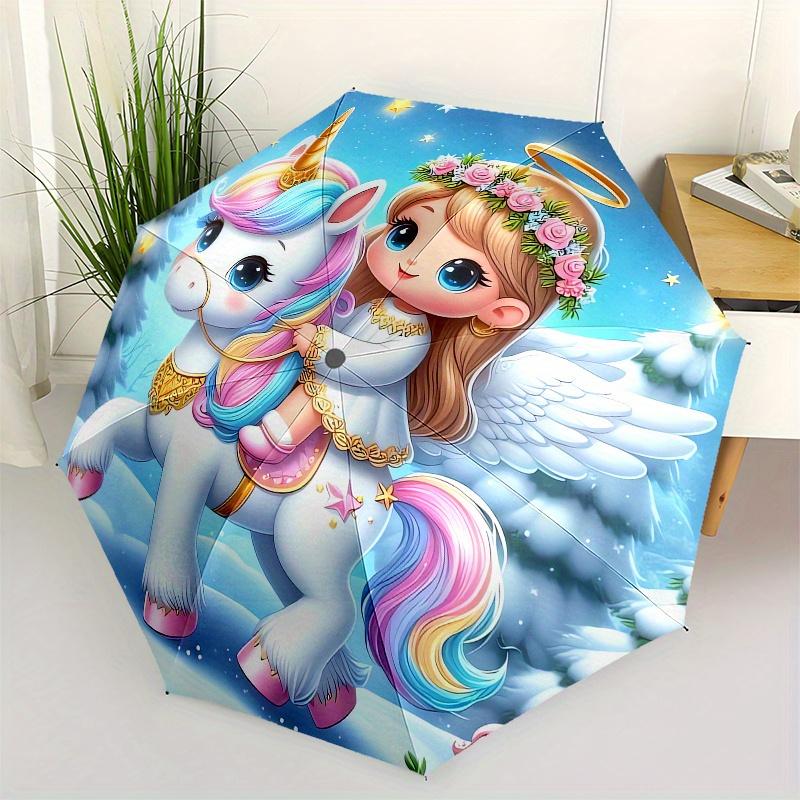 Angel Unicorn Automatic folding umbrella simple eight rib design, bright color pattern, durable iron frame, ideal for travel and outdoor, b
Angel Unicorn Automatic folding umbrella simple eight rib design, bright color pattern, durable iron frame, ideal for travel and outdoor, b