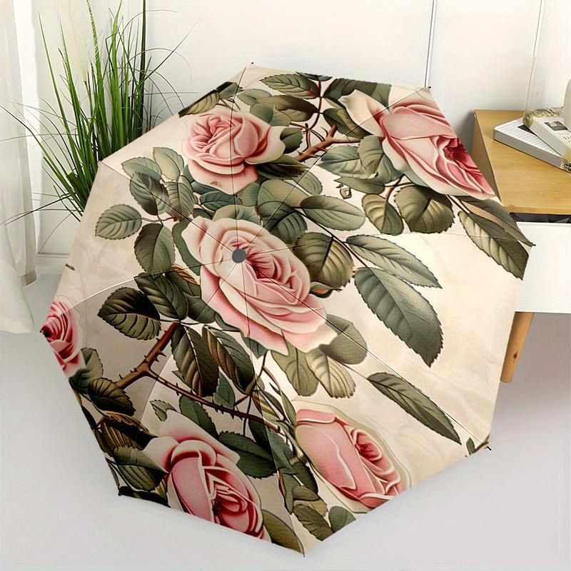 Roses,Floral Automatic Folding Umbrella 8 Ribs Lightweight Design, Durable Iron Frame, Small and Portable, Ideal for Birthday or Christmas
Roses,Floral Automatic Folding Umbrella 8 Ribs Lightweight Design, Durable Iron Frame, Small and Portable, Ideal for Birthday or Christmas