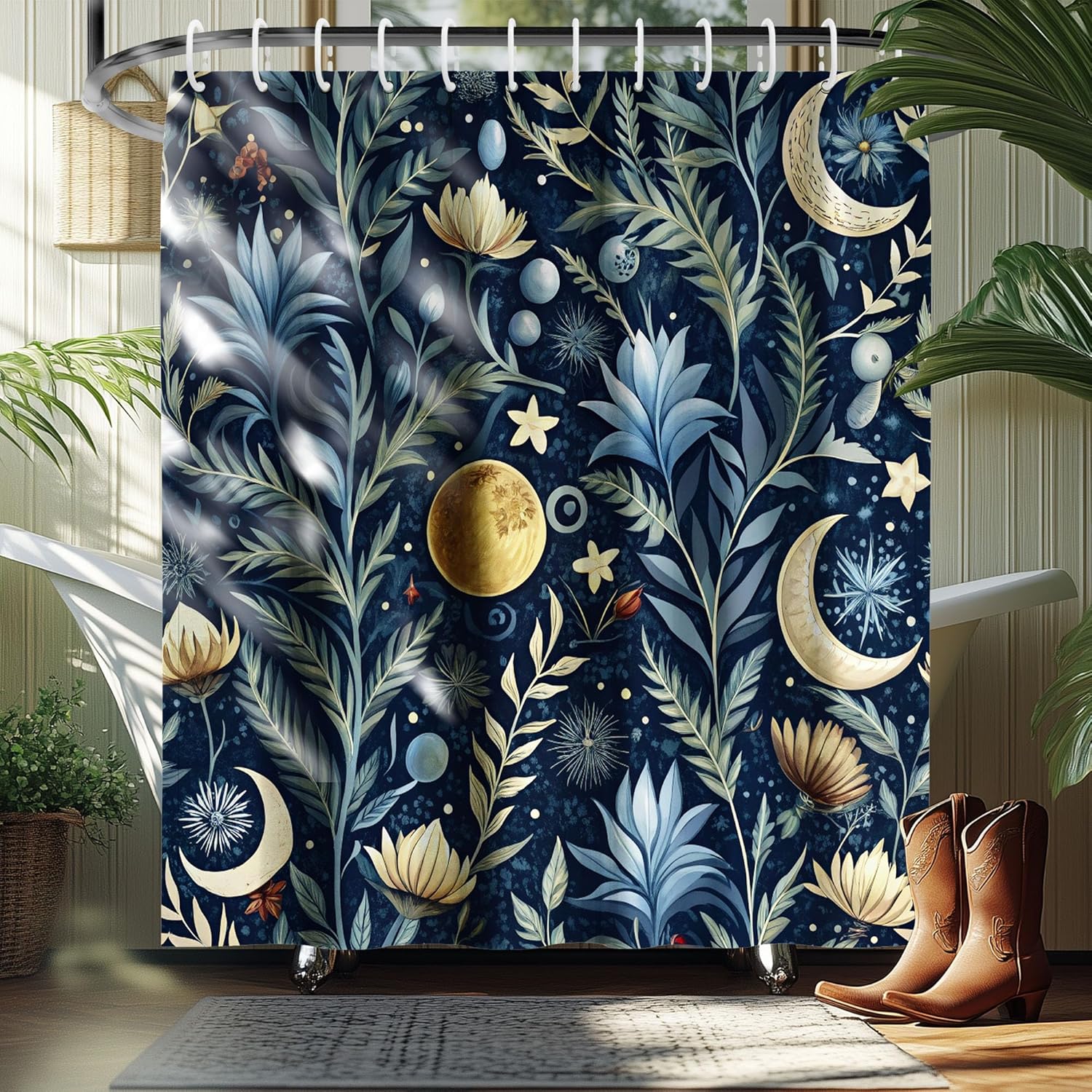 Leaves Plant Shower Curtain,Black Botanical Shower Curtain, Spring Nature Waterproof Polyester Fabric Bathroom Bathtub Decor 90x180CM
Leaves Plant Shower Curtain,Black Botanical Shower Curtain, Spring Nature Waterproof Polyester Fabric Bathroom Bathtub Decor 90x180CM