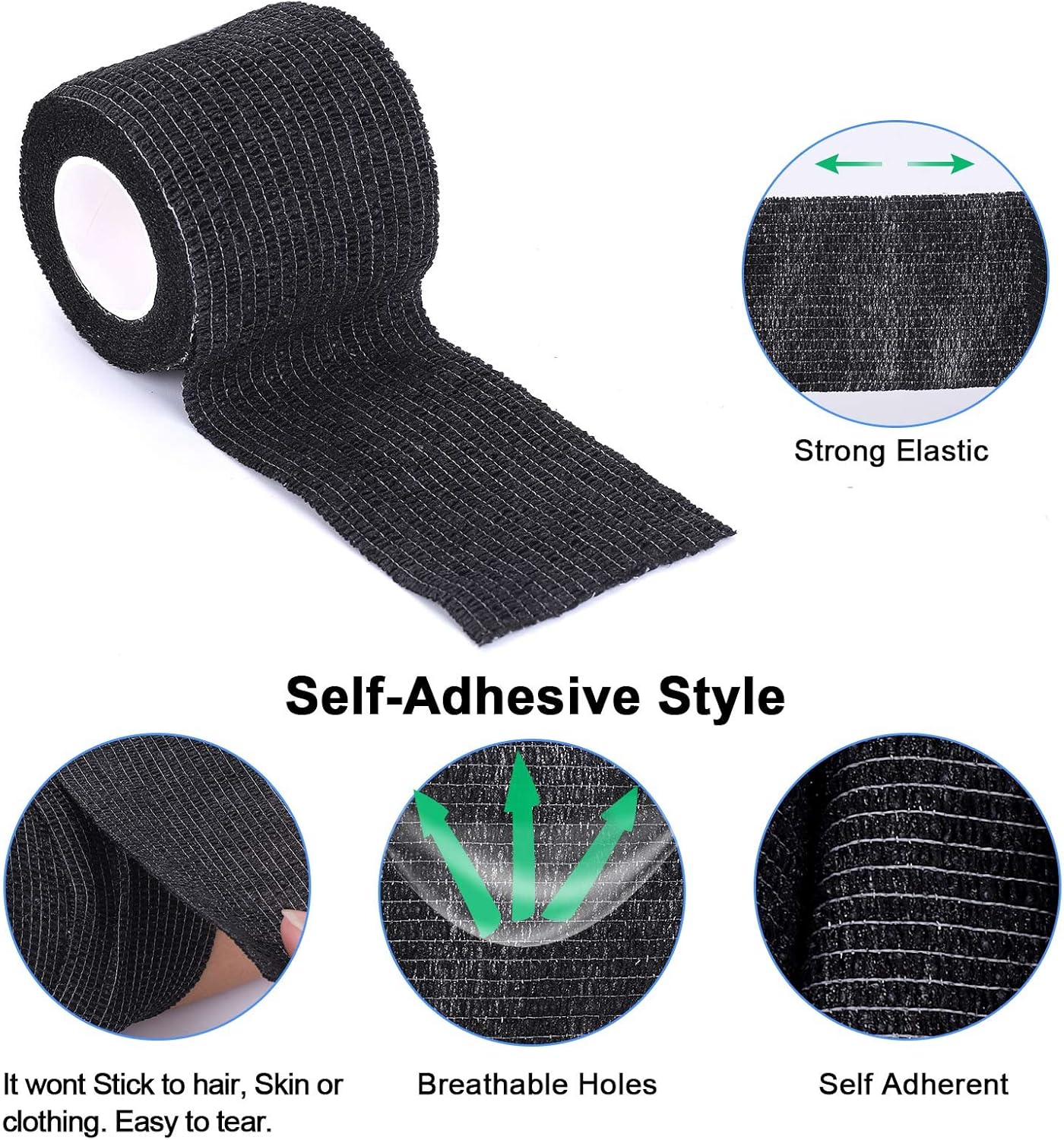 Self-Adhesive Cohesive Wrap Bandage Flexible Stretch Tape Athletic Strong Elastic First Aid Tape for Wrist Ankle Sprains
Self-Adhesive Cohesive Wrap Bandage Flexible Stretch Tape Athletic Strong Elastic First Aid Tape for Wrist Ankle Sprains