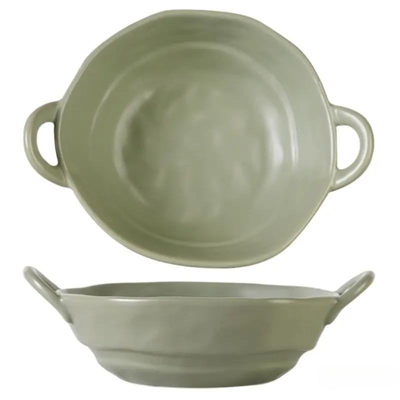Ceramic Salad Bowl with Handle Kitchen Soup Noodles Bowl Pasta Fruit Plate Tableware Double Ear Heat-resistant Design Salad Bowl
Ceramic Salad Bowl with Handle Kitchen Soup Noodles Bowl Pasta Fruit Plate Tableware Double Ear Heat-resistant Design Salad Bowl