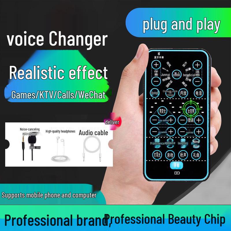 Bluetooth Sound Card: Mobile Voice Changer & Live Broadcast Tool for Gaming & KTV 105 x 52 x 12 mm
Bluetooth Sound Card: Mobile Voice Changer & Live Broadcast Tool for Gaming & KTV 105 x 52 x 12 mm