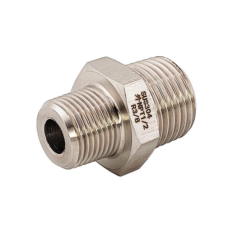 Stainless Steel 304 Threaded Reducing Adapter, Male NPT1/2 to Male R3/8 BSPT
Stainless Steel 304 Threaded Reducing Adapter, Male NPT1/2 to Male R3/8 BSPT