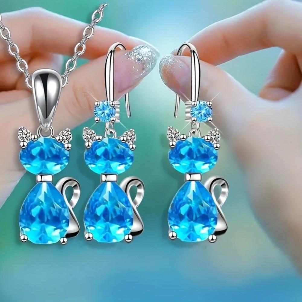 Zinc Zinc Alloy Elegant Jewelry Sets Trendy Cute Cat Jewelry Fashion Crystal Pendant Necklace Party синий
Zinc Zinc Alloy Elegant Jewelry Sets Trendy Cute Cat Jewelry Fashion Crystal Pendant Necklace Party синий