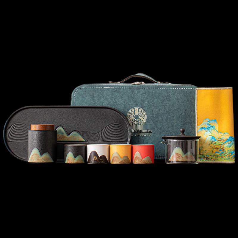 Sushy Hand-painted Ceramic Travel Tea Set - A Thousand Li of Rivers and Mountains
Sushy Hand-painted Ceramic Travel Tea Set - A Thousand Li of Rivers and Mountains